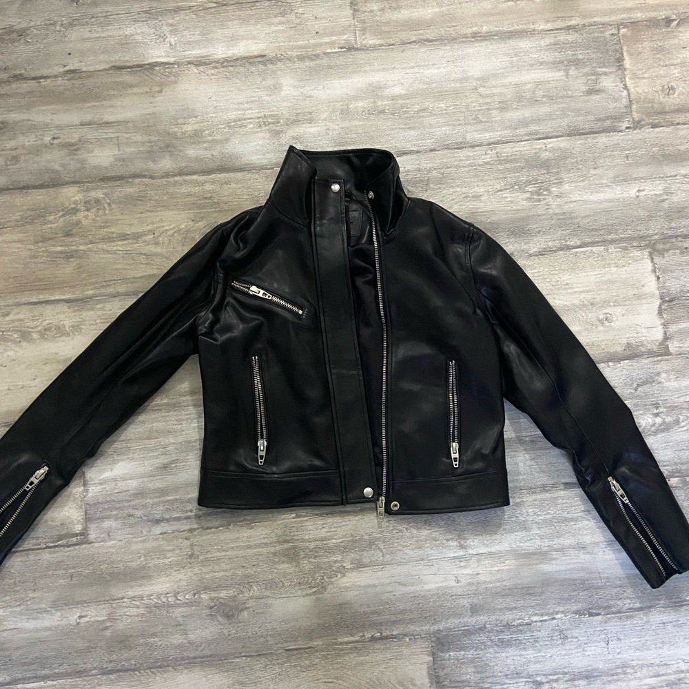 Blank NYC cropped faux leather jacket
